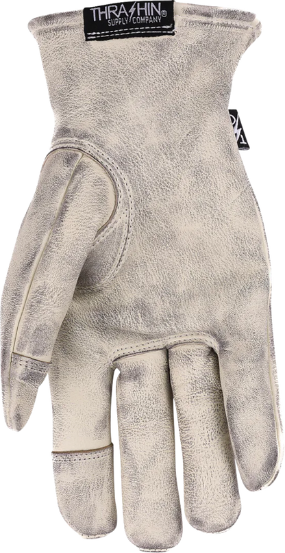THRASHIN SUPPLY CO. Roper Leather Gloves - Bone White - Small TRG-00-08