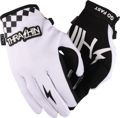 THRASHIN SUPPLY CO. Go Fast Stealth Gloves - White - XL SV1-10-11
