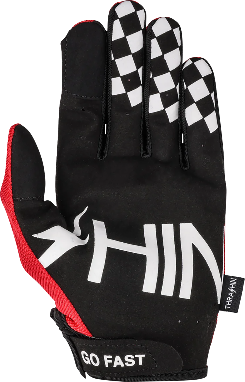 THRASHIN SUPPLY CO. Go Fast Stealth Gloves - Red - Large SV1-18-10