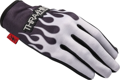 THRASHIN SUPPLY CO. Stealth Leather Palm Flame Gloves - Gray - XL SV1-22-11