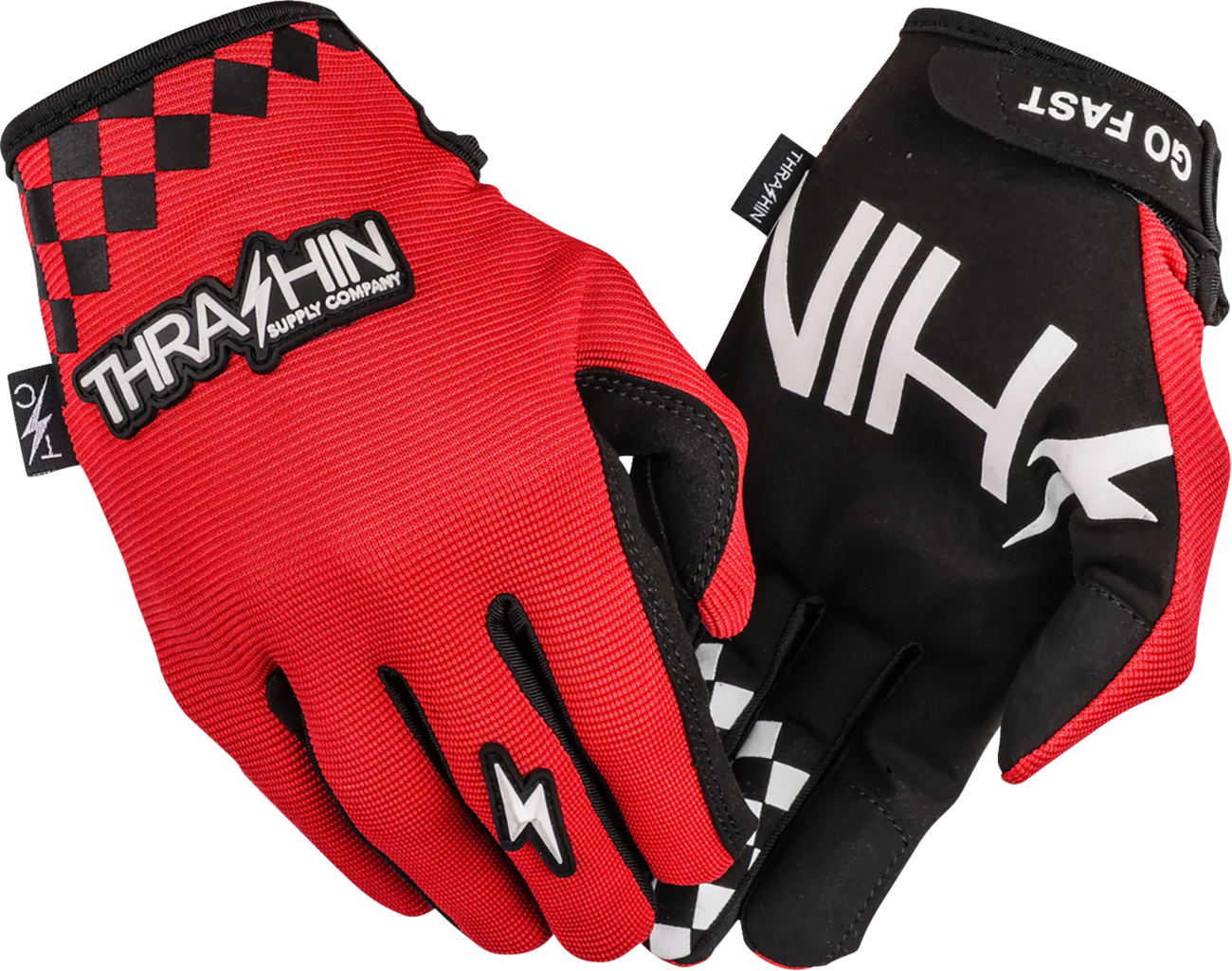 THRASHIN SUPPLY CO. Go Fast Stealth Gloves - Red - Medium SV1-18-09
