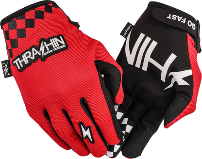 THRASHIN SUPPLY CO. Go Fast Stealth Gloves - Red - Medium SV1-18-09