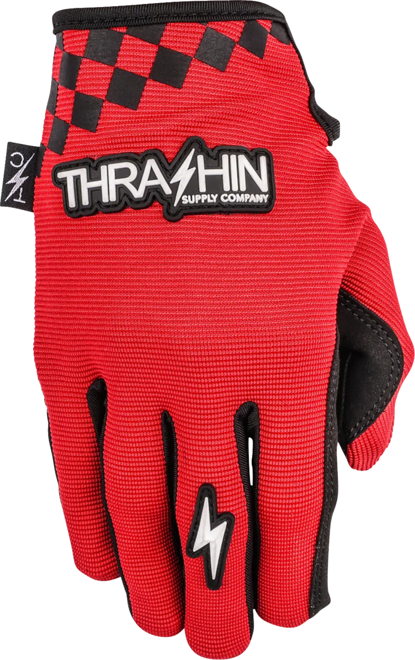THRASHIN SUPPLY CO. Go Fast Stealth Gloves - Red - Medium SV1-18-09