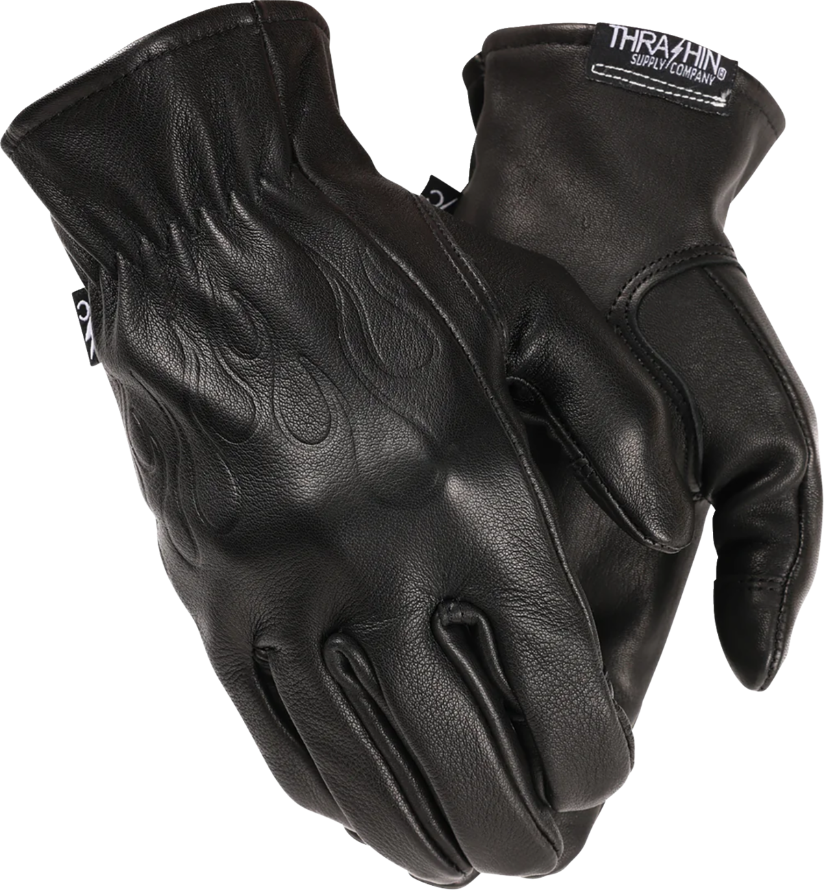THRASHIN SUPPLY CO. Roper Leather Gloves - Black - Large TRG-01-10