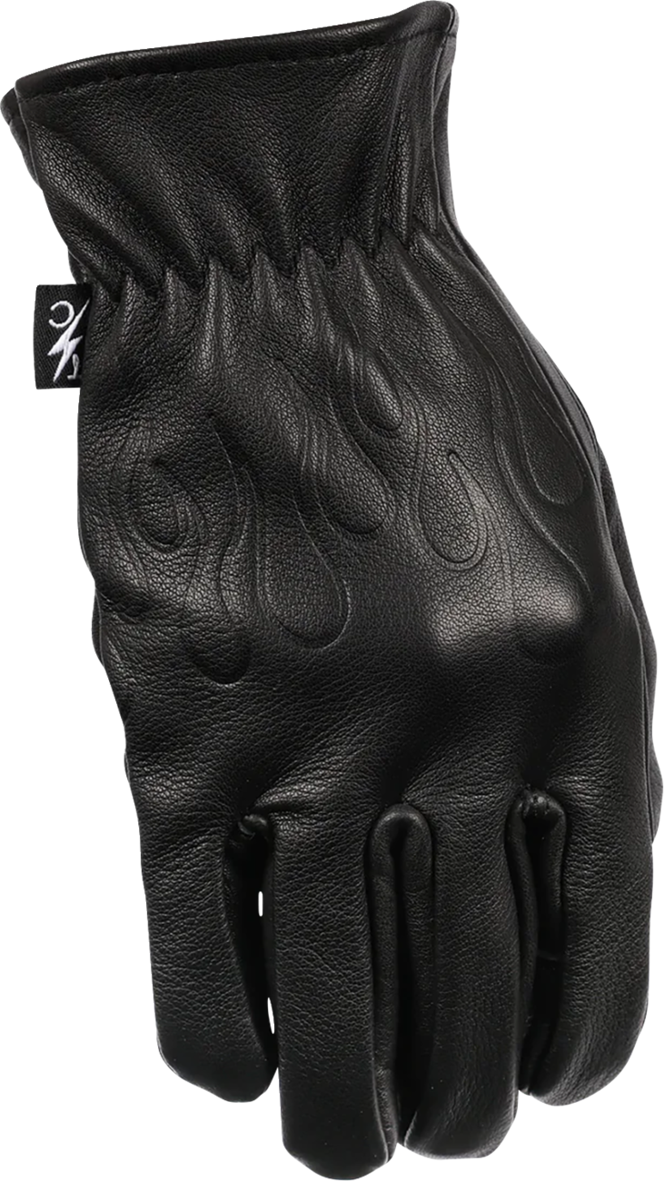 THRASHIN SUPPLY CO. Roper Leather Gloves - Black - Large TRG-01-10