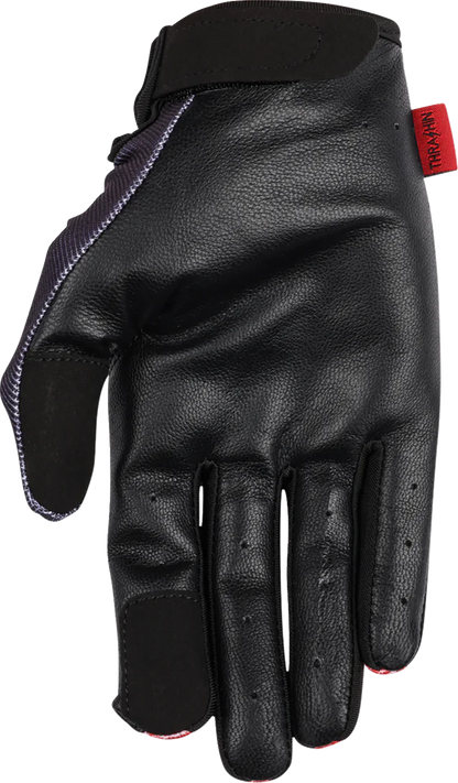 THRASHIN SUPPLY CO. Stealth Leather Palm Flame Gloves - Red - Medium SV1-21-09