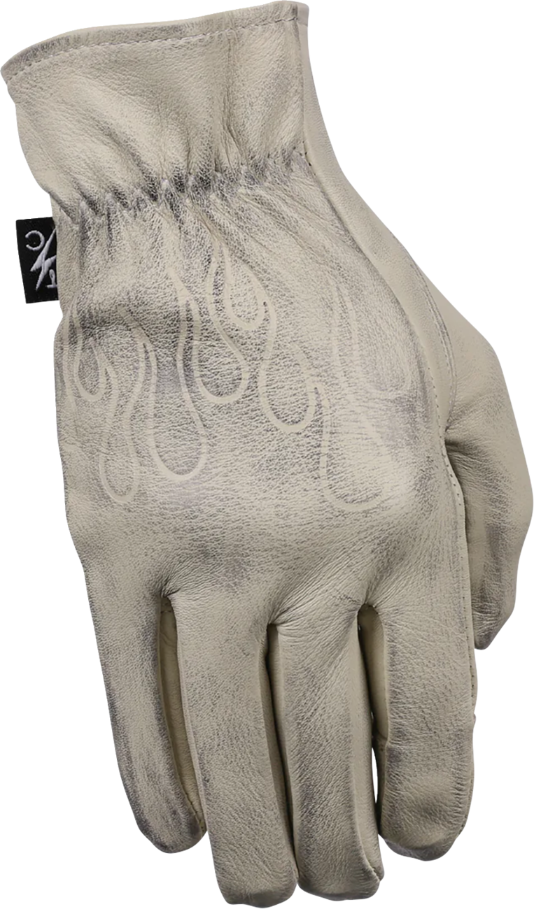 THRASHIN SUPPLY CO. Roper Leather Gloves - Bone White - Medium TRG-00-09