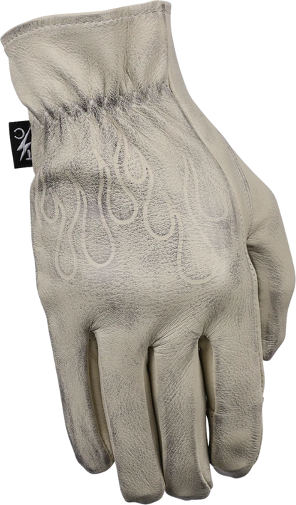 THRASHIN SUPPLY CO. Roper Leather Gloves - Bone White - Medium TRG-00-09