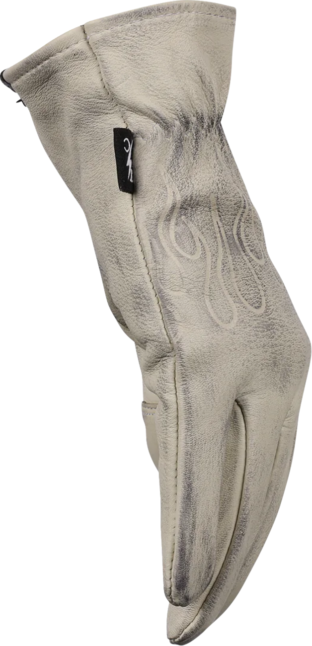 THRASHIN SUPPLY CO. Roper Leather Gloves - Bone White - Medium TRG-00-09