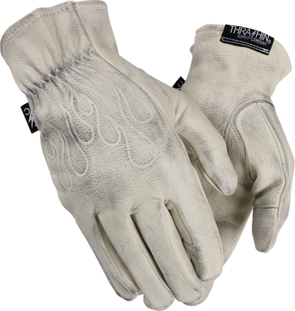 THRASHIN SUPPLY CO. Roper Leather Gloves - Bone White - XL TRG-00-11