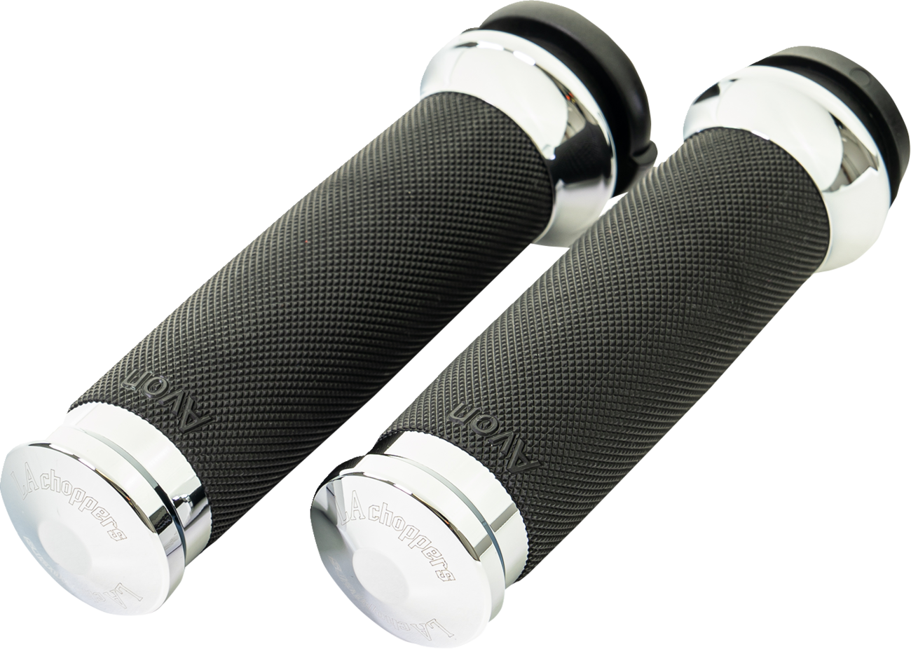 LA CHOPPERS County Line Grips - TBW - Chrome LA-7493-00