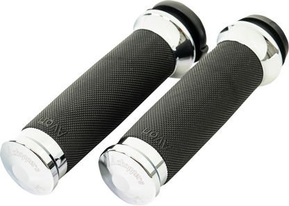 LA CHOPPERS County Line Grips - TBW - Chrome LA-7493-00