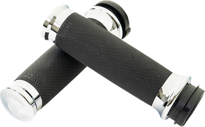 LA CHOPPERS County Line Grips - TBW - Chrome LA-7493-00