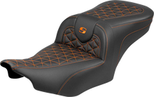 SADDLEMEN Roadsofa™ Seat - without Backrest - Orange Stitch - FLH/FLT '23-'25 823-07-21003