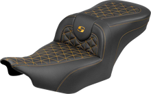SADDLEMEN Roadsofa™ Seat - without Backrest - Gold Stitch - FLH/FLT '23-'25 823-07-21007