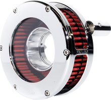 FEULING PARTS BA Slim Air Cleaner Kit - Chrome/Clear - Red Filter - '93-'99 EVO Big Twin 5468-S