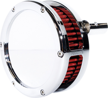 FEULING PARTS BA Slim Air Cleaner Kit - Chrome - Red Filter - '08-'17 Twin Cam 5457-S