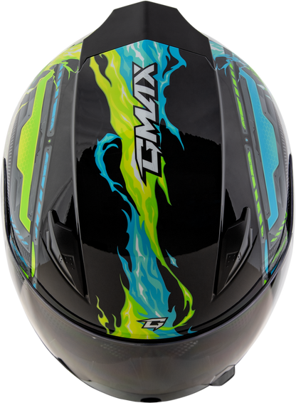 Gm 49y Charge Helmet Black/Blue/Green Yl