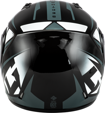 Md 04 Sector Helmet Black/Silver Lg