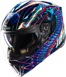 ICON Threshold™ Modular Helmet - Synthwave Lazer Cobra - Blue - XS 0100-2728