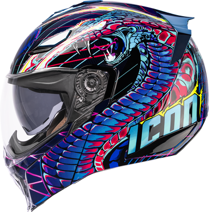 ICON Threshold™ Modular Helmet - Synthwave Lazer Cobra - Blue - XS 0100-2728