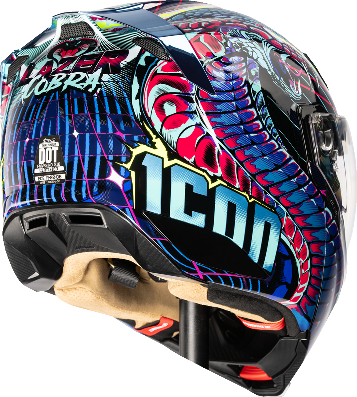 ICON Threshold™ Modular Helmet - Synthwave Lazer Cobra - Blue - Small 0100-2729