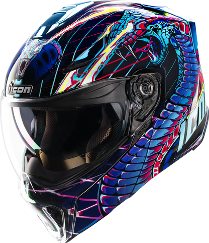 ICON Threshold™ Modular Helmet - Synthwave Lazer Cobra - Blue - Large 0100-2731