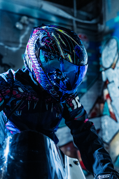 ICON Threshold™ Modular Helmet - Synthwave Lazer Cobra - Blue - XL 0100-2732
