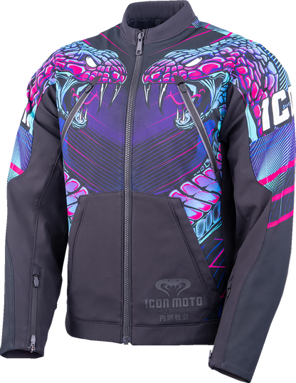 ICON Synthwave Merc3 Lazer Cobra™ Jacket - Black - Large 2820-7782