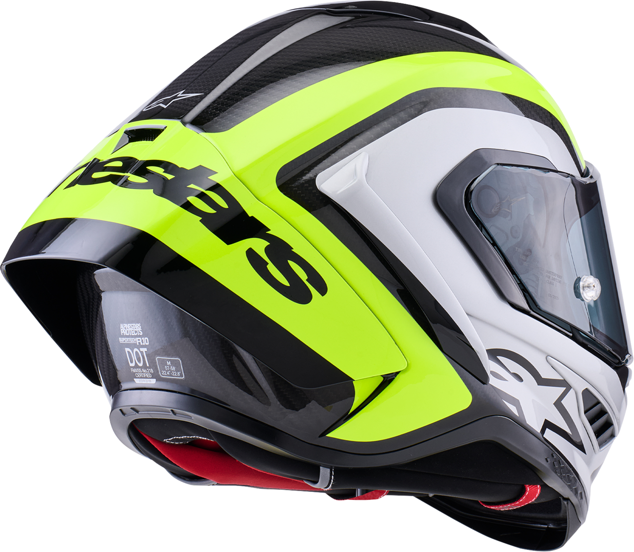 ALPINESTARS Supertech R10 Helmet - 22.06 - Arius - Gloss Black/Silver/Yellow Fluo - Large 8203926-1699-L