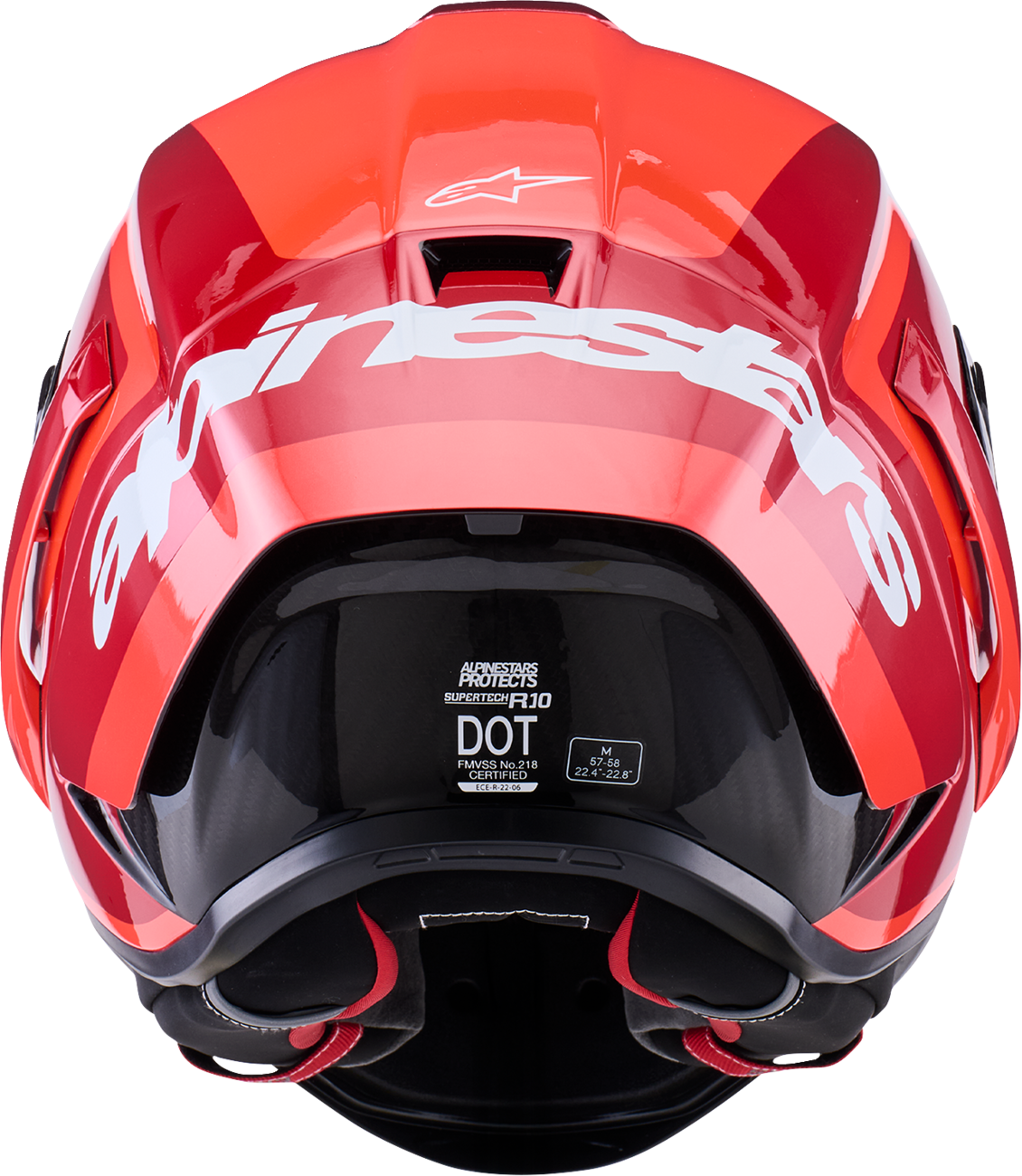ALPINESTARS Supretech R10 Helmet - 22.06 - Arius - Gloss - Black/White/Double Red - Large 8203926-1683-L