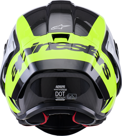 ALPINESTARS Supertech R10 Helmet - 22.06 - Arius - Gloss Black/Silver/Yellow Fluo - XL 8203926-1699-XL