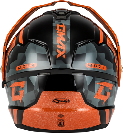 Md 74 Striker Modular Helmet W Smk Shield Blk/Gry/Or Mtlc 3x