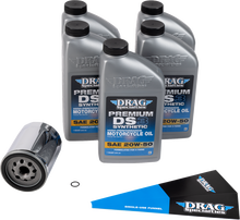 DRAG SPECIALTIES OIL Full Synthetic Oil Change Kit - 20W50 - M8 - Chrome Filter 224380