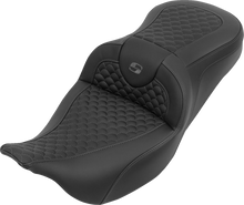 SADDLEMEN Roadsofa™ Seat - without Backrest - Dragon Stitch - Gray Stitch - FLH/FLT '08-'25 808-07B-20802