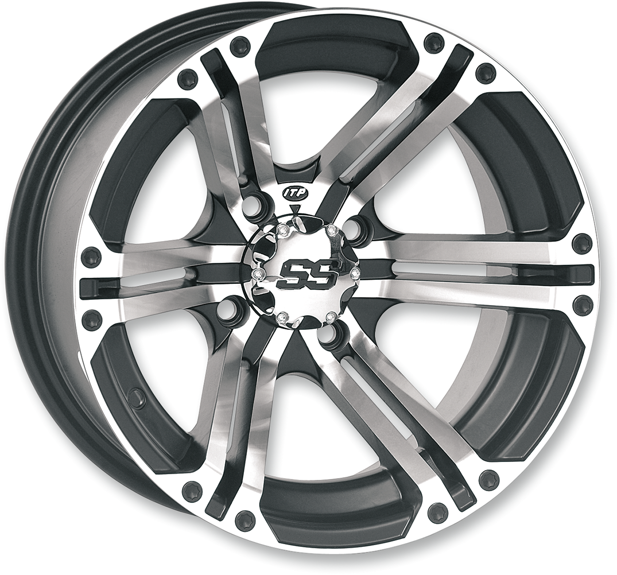 ITP Wheel - SS212 - Front - Machined Black - 14x6 - 4/137 - 4+2 1422232404B