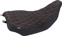 MUSTANG Runaround™ Solo Seat - Double Diamond - Mandarin Orange Stitch - FLT/FLH '23-'25 88020MO