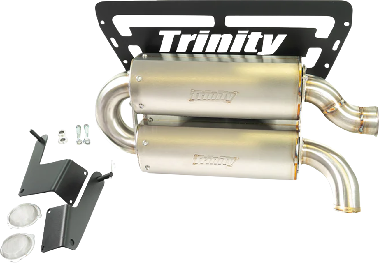TRINITY RACING Quiet Slip-On Muffler - Stainless Steel - XP 1000 TR-4195S