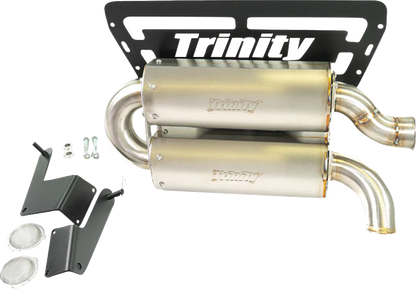 TRINITY RACING Quiet Slip-On Muffler - Stainless Steel - XP 1000 TR-4195S