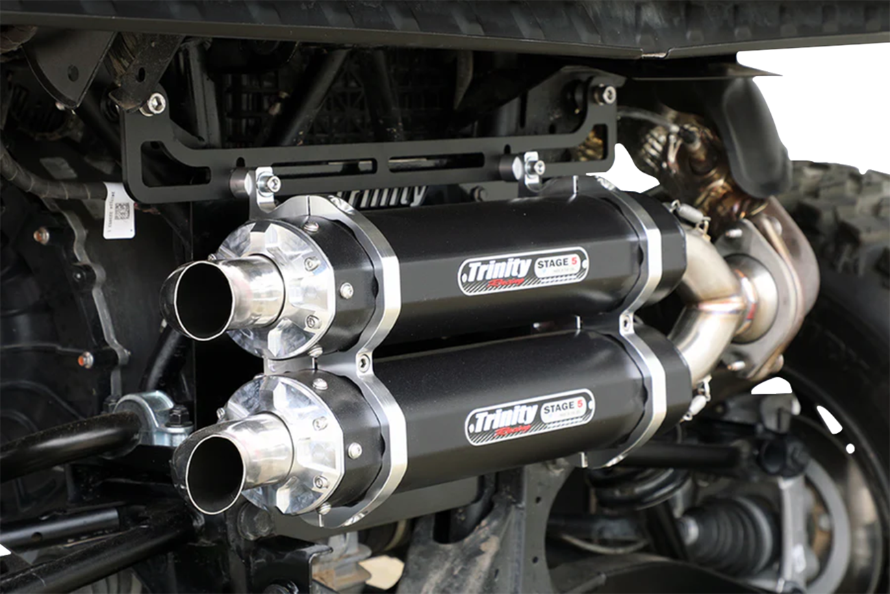 TRINITY RACING Slip-On Muffler - Black - Dual - Xpedition TR-4193S-BK