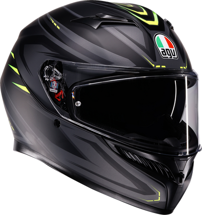 AGV K3 Helmet - Syth - Matte Black/Yellow Fluo - Large 2118381004-026-L