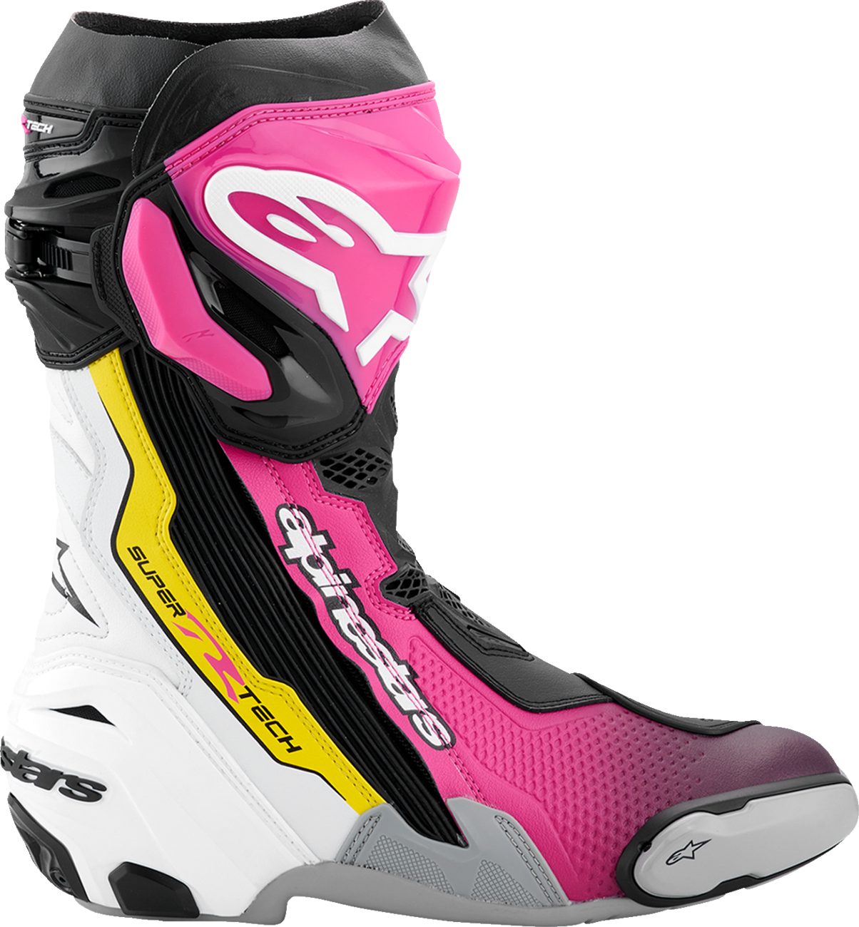 ALPINESTARS Supertech R Boots - Black/Magenta/White/Yellow - US 9.5 / EU 44 2220021-1634- 44