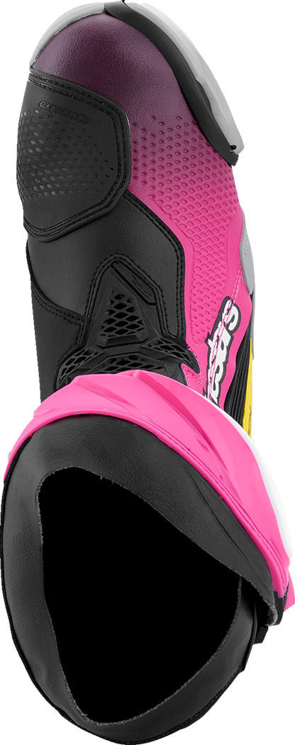 ALPINESTARS Supertech R Boots - Black/Magenta/White/Yellow - US 9.5 / EU 44 2220021-1634- 44