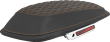 SADDLEMEN Saddlebag Lid Covers - Honeycomb - Orange Stitch - FLT/FLH '14-'25 L870-14-19003