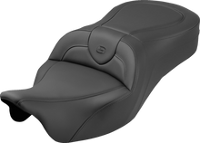 SADDLEMEN Roadsofa™ King Seat - No Backrest - Plain - Black Stitch - FLH/FLT '08-'25 808-07B-187S