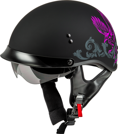 Hh 65 Corvus Helmet W/Peak Matte Black/Purple/Grey Xl