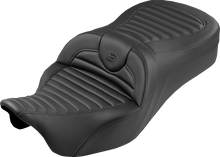 SADDLEMEN Roadsofa™ King Seat - Without Backrest - Tuck-n-Roll - Black Stitch - FLH/FLT '08-'25 808-07B-202S00