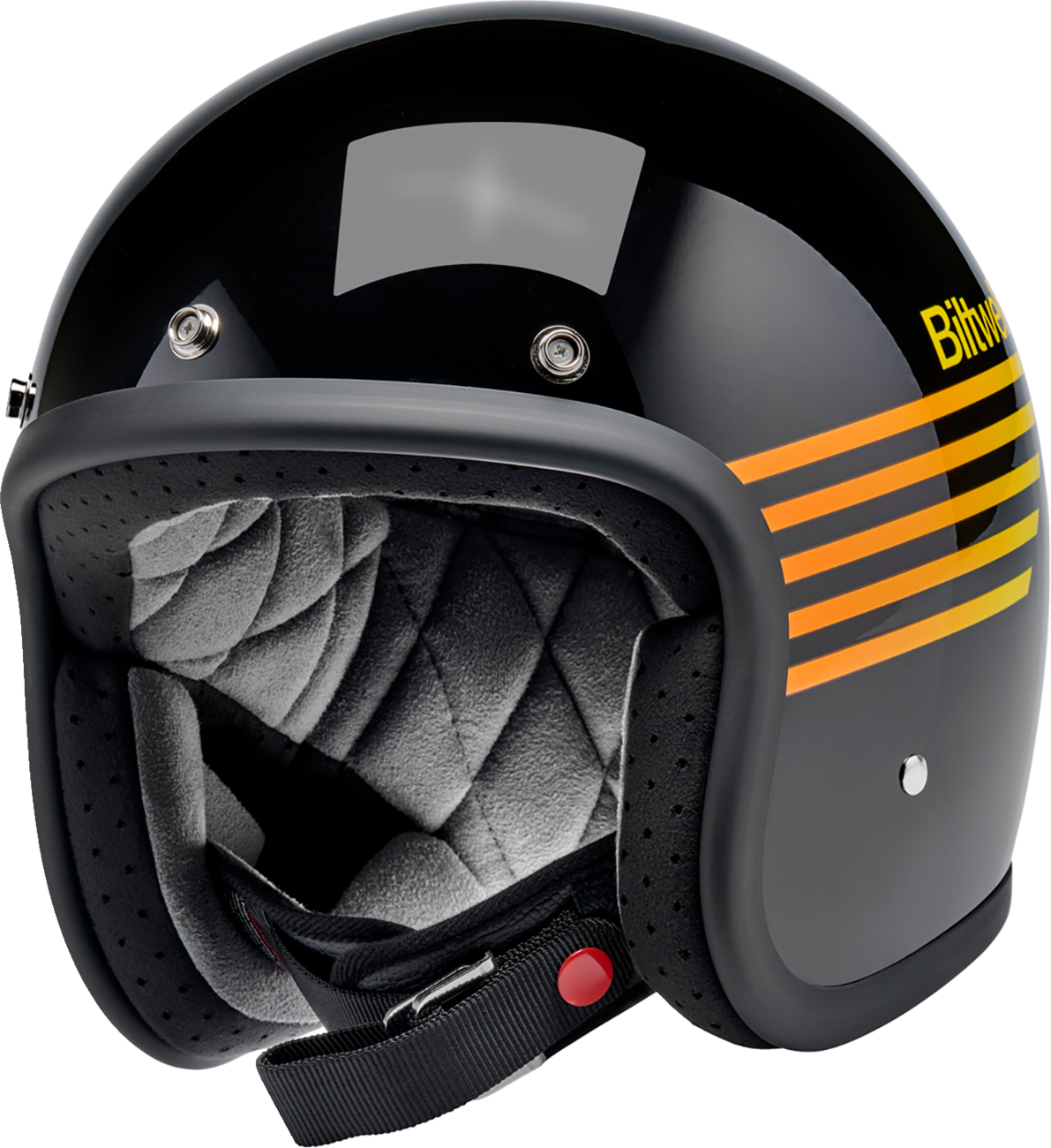 BILTWELL Bonanza Helmet - Lightspeed - Gloss Black/Orange/Yellow - Medium 1001-5115-203