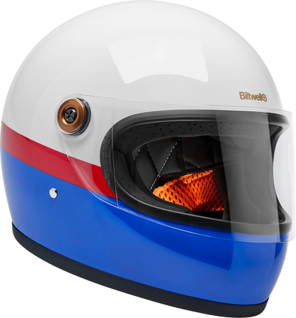 BILTWELL Gringo S Helmet - Apex - White/Red/Blue - Large 1003-5124-504