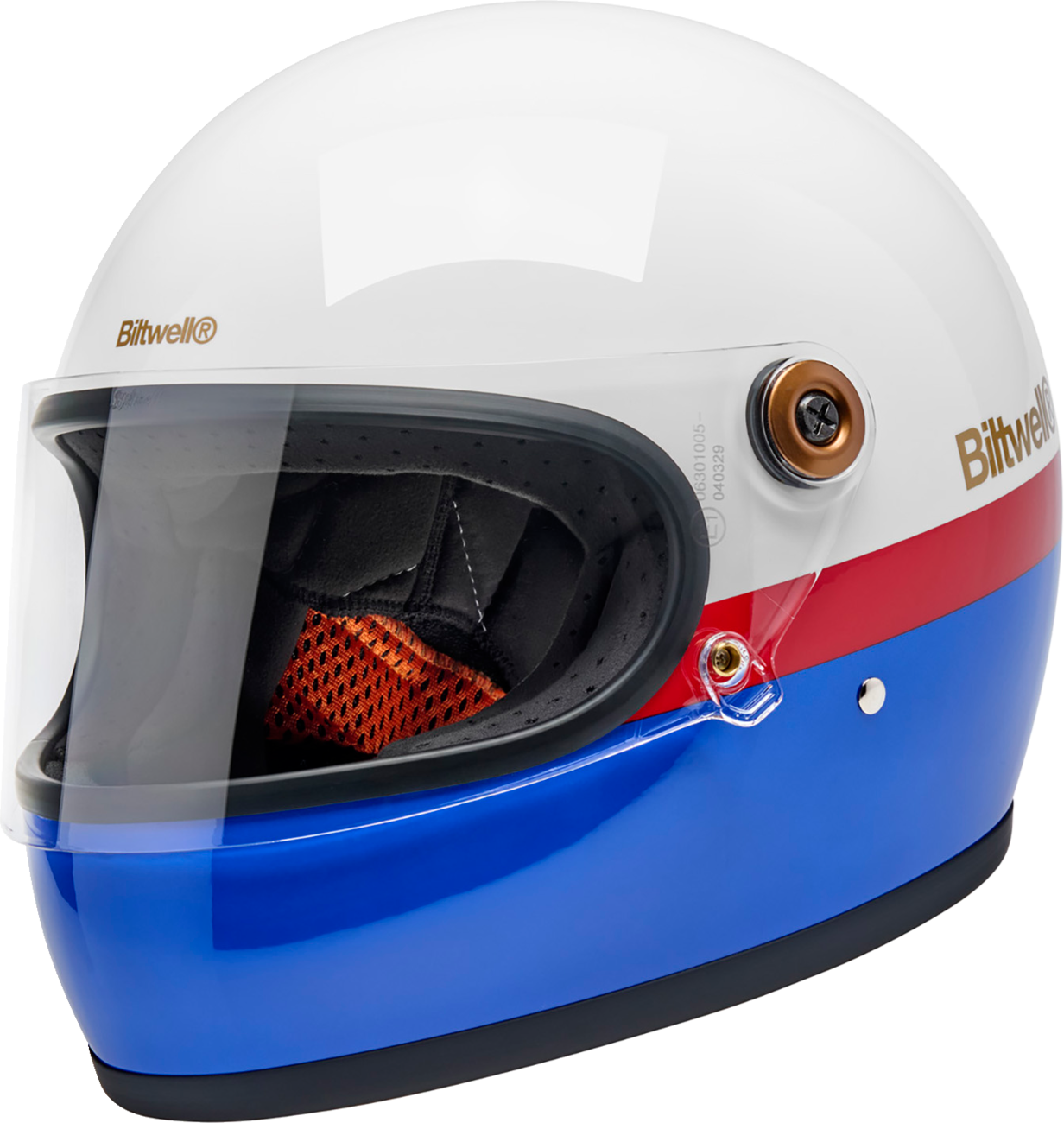 BILTWELL Gringo S Helmet - Apex - White/Red/Blue - Medium 1003-5124-503